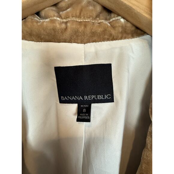 Banana Republic Velvet Blazer Business One Button Preppy Jacket Women’s 8P Gold - Picture 3 of 8